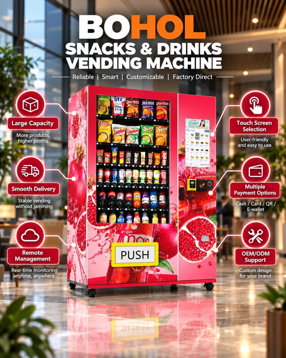 Custom Branded Refrigerated Vending Machine