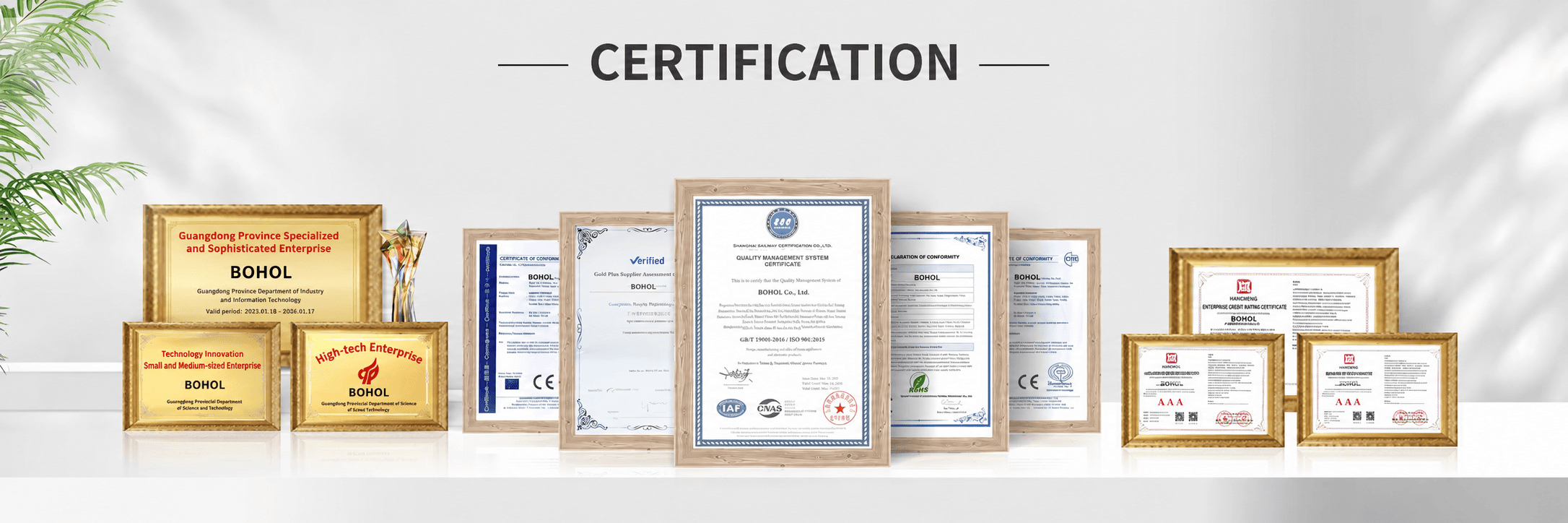 BOHOL certifications and quality credentials
