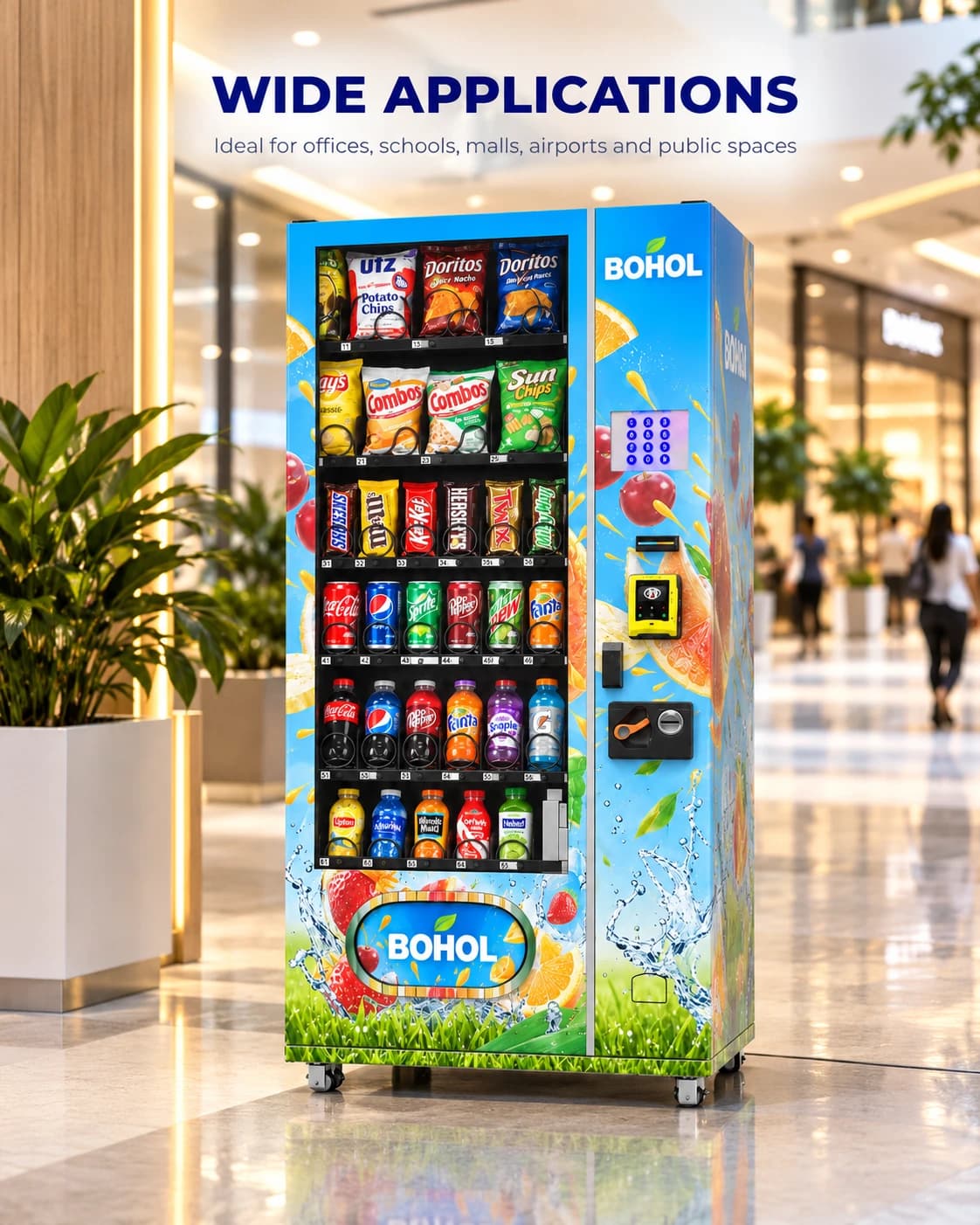 Blue Snack & Drink Vending Machine detail 2