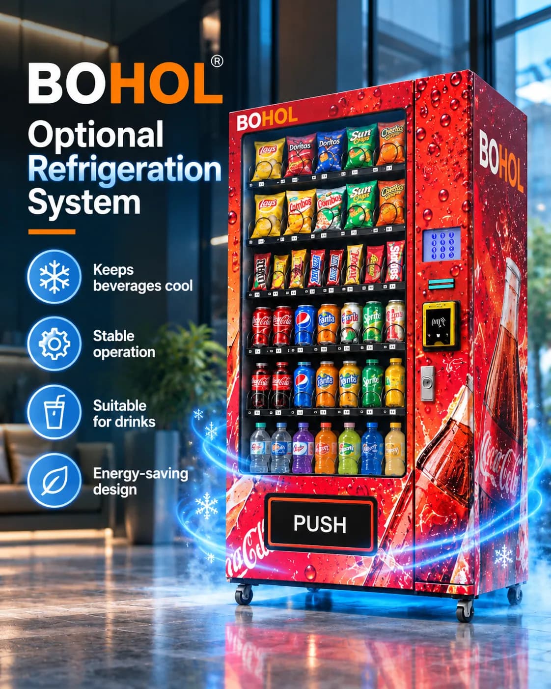 7-Inch Mini Snack and Drink Vending Machine: Mixed packaged-product planning
